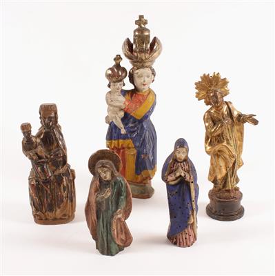 5 Heiligenfiguren - Antiques, art and jewellery