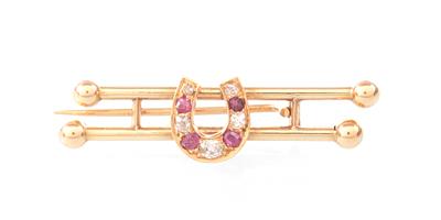 Brillant/Diamant/Rubin Brosche - Antiques, art and jewellery