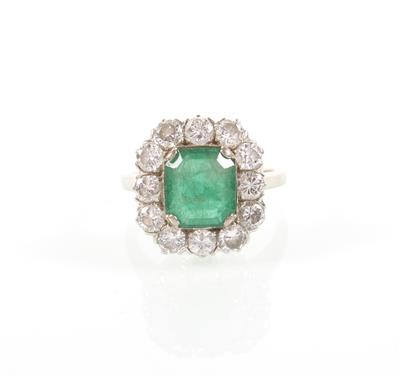 Brillant-Smaragdring - Antiques, art and jewellery