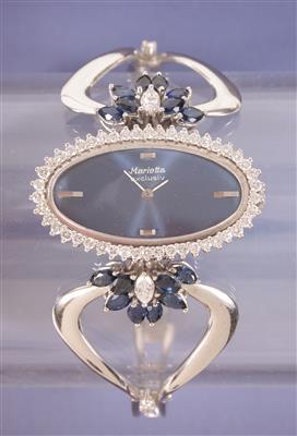 Marietta Brillant/Diamant/ Saphir Damenarmbanduhr - Kunst und Antiquitäten