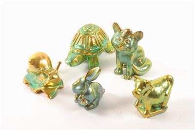 5 Tierfiguren - Jewellery, Works of Art and art
