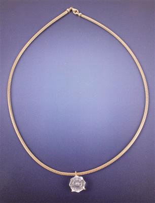 Bergkristallanhänger an Halskette - Schmuck Kunst Antiquitäten