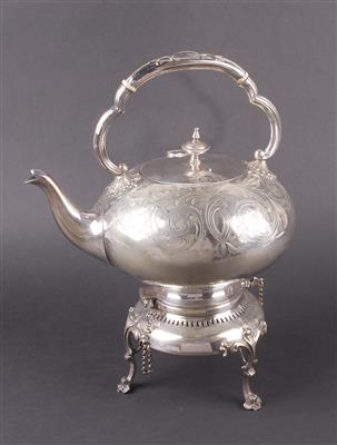 Dekorative Teekanne mit Rechaud und Brenner - Kunst und Antiquitäten