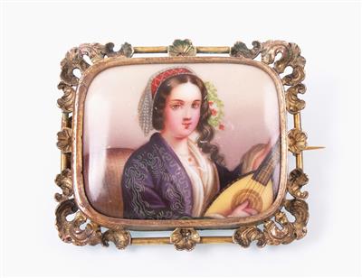 Porzellan Brosche - Jewellery, antiques and art