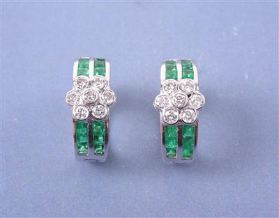 Brillant/Smaragdcreolen - Jewellery, Works of Art and art