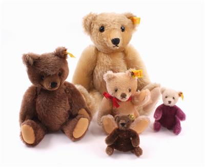 5 Steiff Teddybären - Schmuck, Kunst & Antiquitäten