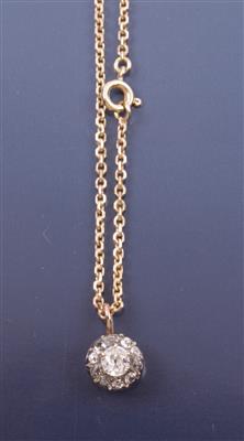 Altschliffbrillant/DiamantAnhänger an Halskette - Jewellery, Works of Art and art