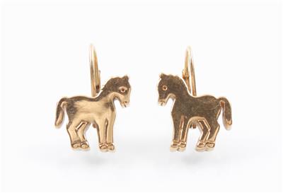 Paar Ohrgehänge "Pferd" - Schmuck, Kunst & Antiquitäten