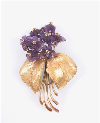 Amethyst Blütenbrosche - Jewellery, Works of Art and art
