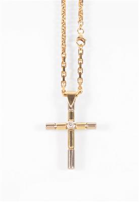 Brillantkreuz an Halskette - Schmuck, Kunst & Antiquitäten