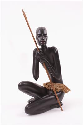 Afrikaner mit Speer um 1950 - Art and antiques