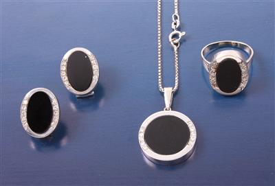 Brillant/Diamant/OnyxSchmuckgarnitur - Jewellery, Works of Art and art