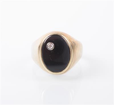 Brillant/Onyx Herrenring - Jewellery, Works of Art and art