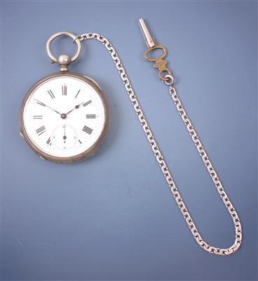 Herrentaschenuhr mit Uhrkette - Klenoty, umění a starožitnosti