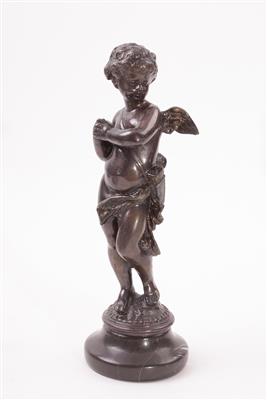 "Amor", vollplastischer Bronzeguss, im Stile der Romantik, - Jewellery, Works of Art and Art