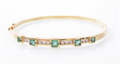 Brillant/Smaragd-Armreif - Jewellery, Works of Art and art