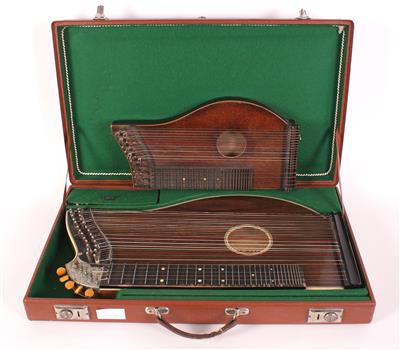 Volkstümliches Musikinstrument "Zither", Marke Josef Wesely-Wien, - Klenoty, umění a starožitnosti