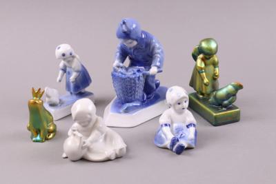 Gruppe Figuren (6 Stück) tschechisches Porzellan, Marke Zsolnay/Pecs, - Mobili, arte e antiquariato