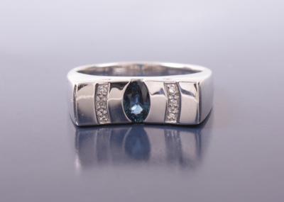 Diamant/Saphir-Damenring - Arte e antiquariato