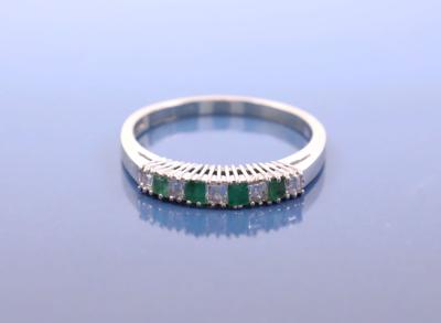 Diamant/Smaragd-Damenring - Gioielli, arte e antiquariato