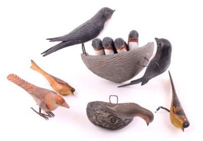 Konvolut Vogelfiguren in der Art Viechtauer, - Schmuck, Kunst & Antiquitäten