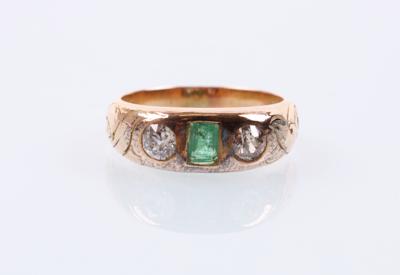 Brillant-Smaragd-Ring - Jewellery, antiques and art