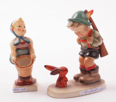 2 Hummelfiguren, "Jägerlein/ Fleißiges Lieschen", - Jewellery, antiques and art