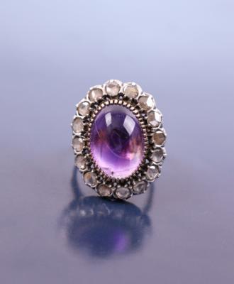 Diamant/Amethyst-Damenring - Schmuck, Kunst & Antiquitäten