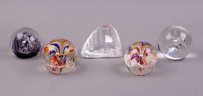 5 Briefbeschwerer (Paperweight) 1./ 2. Hälfte 20. Jhdt. - Jewellery, antiques and art