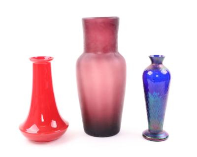 3 verschiedene Vasen, Böhmen um 1920/30, - Jewellery, Works of Art and art