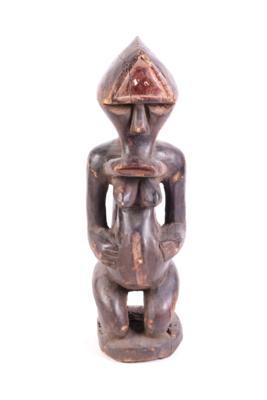 Afrikanische Frauen Figur sitzendene Schwangere - Klenoty, umění a starožitnosti