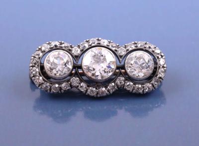 Altschliffbrillant/Diamantbrosche zus. ca. 2,90 ct - Schmuck, Kunst & Antiquitäten