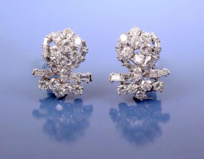 Brillant/Diamant Ohrclipse zusammen ca. 6,50 ct - Schmuck, Kunst & Antiquitäten