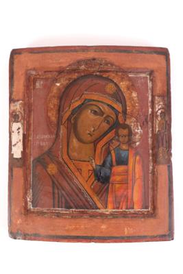 Ikone "Gottesmutter von Kasan", Russland 19. Jhdt., - Jewellery, Works of Art and art