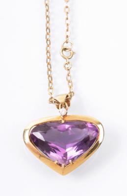 Brillant/Amethyst-Anhänger an Halskette - Jewellery, Works of Art and art