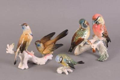 Gruppe Vogelfiguren, deutsches Porzellan, Marke Volkstedt/Ens, - Jewellery, Works of Art and art