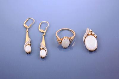 Brillant Diamant Opal Schmuckgarnitur - Jewellery, Works of Art and art