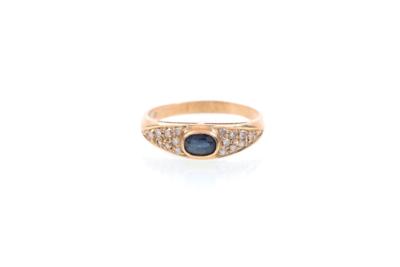 Diamant/Saphir-Ring - Gioielli, arte e antiquariato