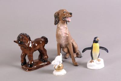 4 Tierfiguren, 20. Jhdt., - Jewelry, Art & Antiques