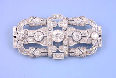 Altschliffbrillant Diamant Diamantrauten Brosche zus. ca. 2,50 ct - Šperky, umění a starožitnosti