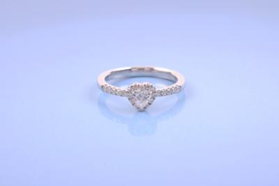 Brillant/Diamant-Damenring zus. 0,44 ct - Šperky, umění a starožitnosti