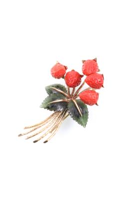 Erdbeerbrosche - Gioielli, arte e antiquariato