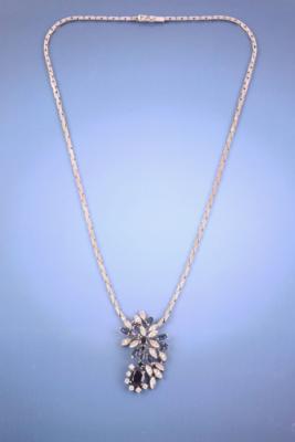 Brillant/Diamant/Saphir Collier - Schmuck, Kunst & Antiquitäten