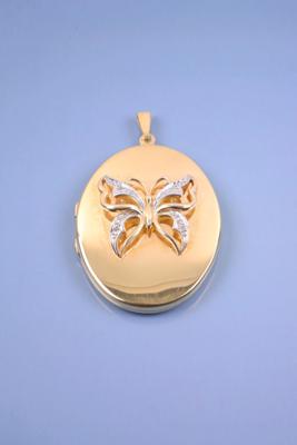 Brillant-Medaillon "Schmetterling" - Schmuck, Kunst & Antiquitäten