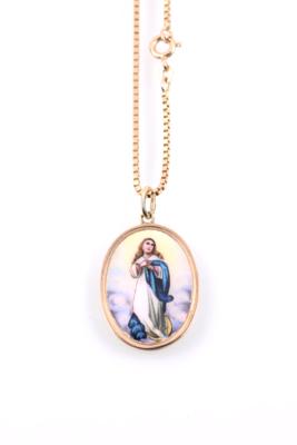 Mutter Gottes Anhänger an Halskette - Jewelry, Art & Antiques