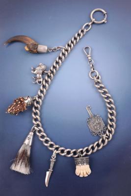 Taschenuhrkette mit 7 Trophäenanhänger - Šperky, umění a starožitnosti