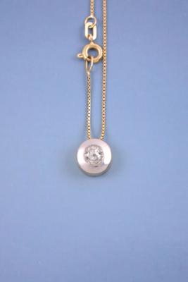 Altschliffdiamant-Anhänger an Halskette ca. 0,50 ct, - Šperky, umění a starožitnosti