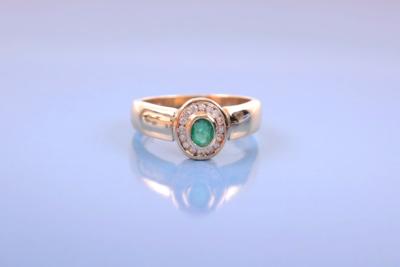 Brillant/Smaragd-Ring - Jewelry, Art & Antiques