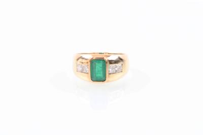 Diamant Smaragdring - Šperky, umění a starožitnosti