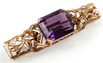 Amethystbrosche - Antiques, art and jewellery